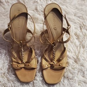 Beige wedge sandals 10m gently worn